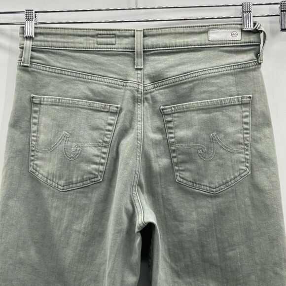 AG The Etta High Waisted‎ Wide Leg Crop Jeans Women’s 31 (32/25) Sage Green - Picture 7 of 12